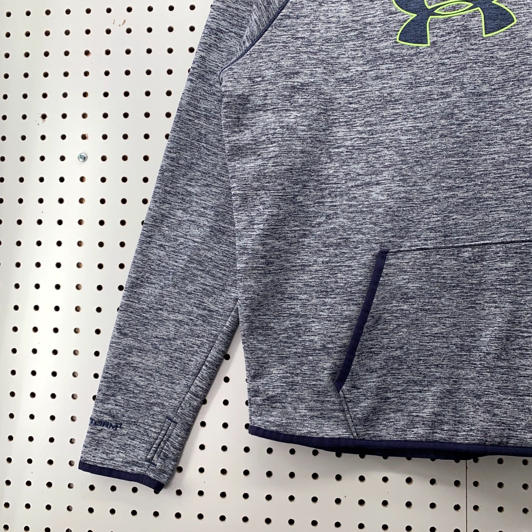 Under Armour VINTAGE MEN'S UNDER ARMOUR LOOSE FIT COLD GEAR PULLOVER HOODIE Heather BLUE Large Size US L / EU 52-54 / 3 - 4 Thumbnail