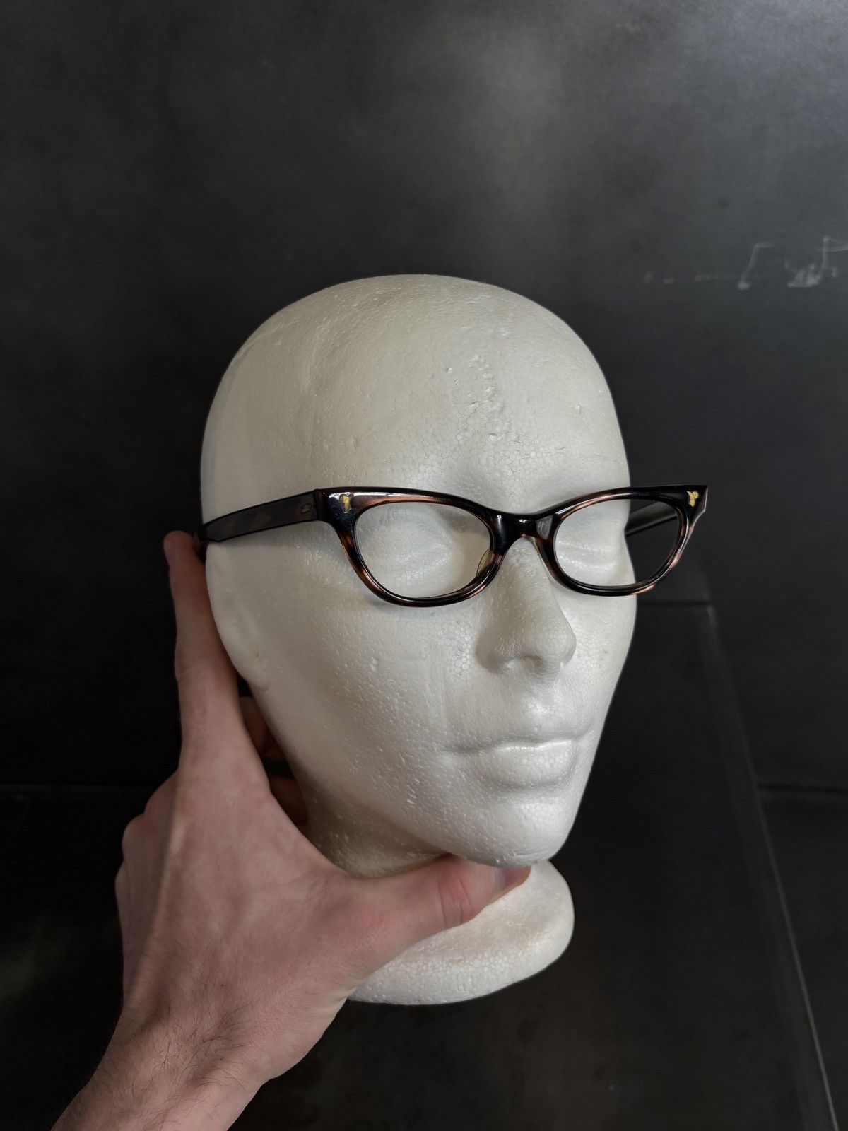 American Optical 1960s Liberty Optical Eyeglasses Vintage Frames USA Horn Rim Size ONE SIZE - 16 Thumbnail