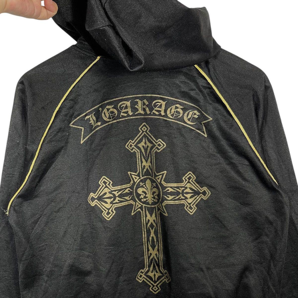 Vintage Vintage L’GARAGE Gothic Zip Hoodie Black Gold Cross Graphic Size US L / EU 52-54 / 3 - 6 Thumbnail