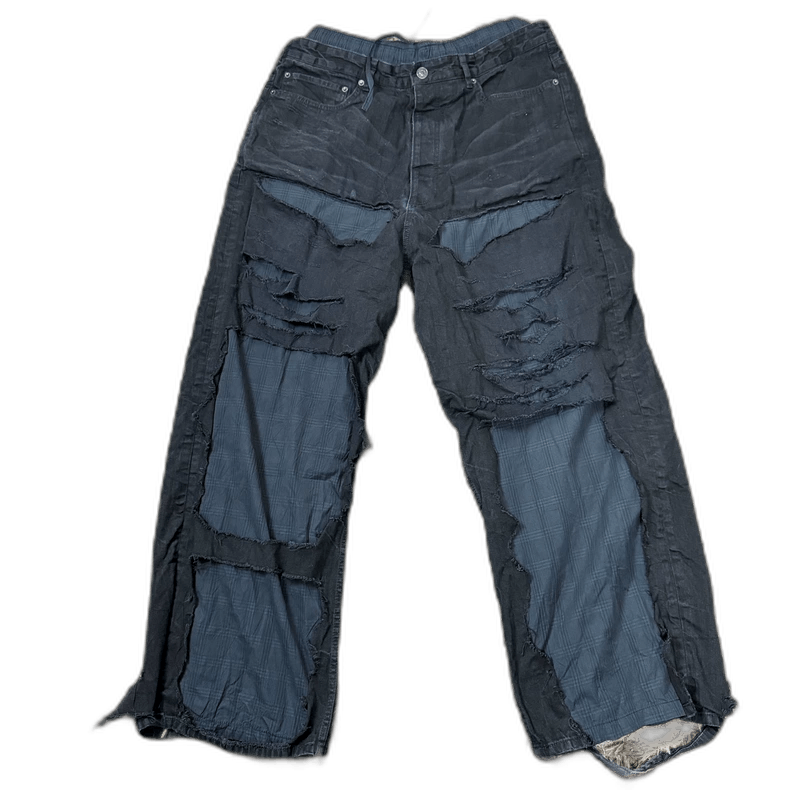 Balenciaga Balenciaga Distressed Patchwork Denim Jeans Size US 26 / EU 42 - 1 Thumbnail