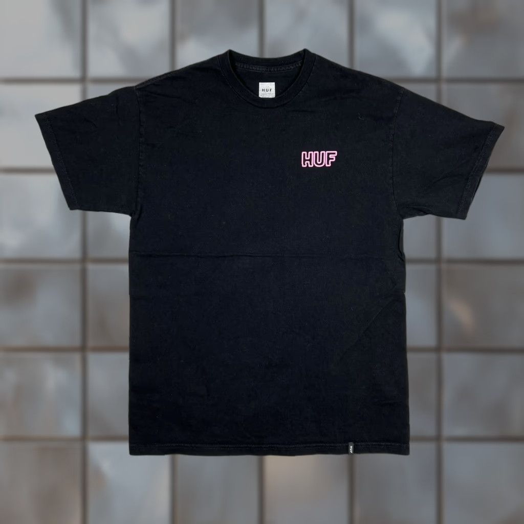 Huf HUF T-Shirt Mens Medium Black Last Resort Motel Graphic Tee Neon Print EUC Short Sleeve Crew Neck Logo Vintage No 0 Size US M / EU 48-50 / 2 - 1 Thumbnail
