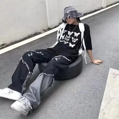 Jean Hayakawa x Moe Loose wide-leg vintage distressed jeans y2k Size US 32 / EU 48 - 2 Thumbnail