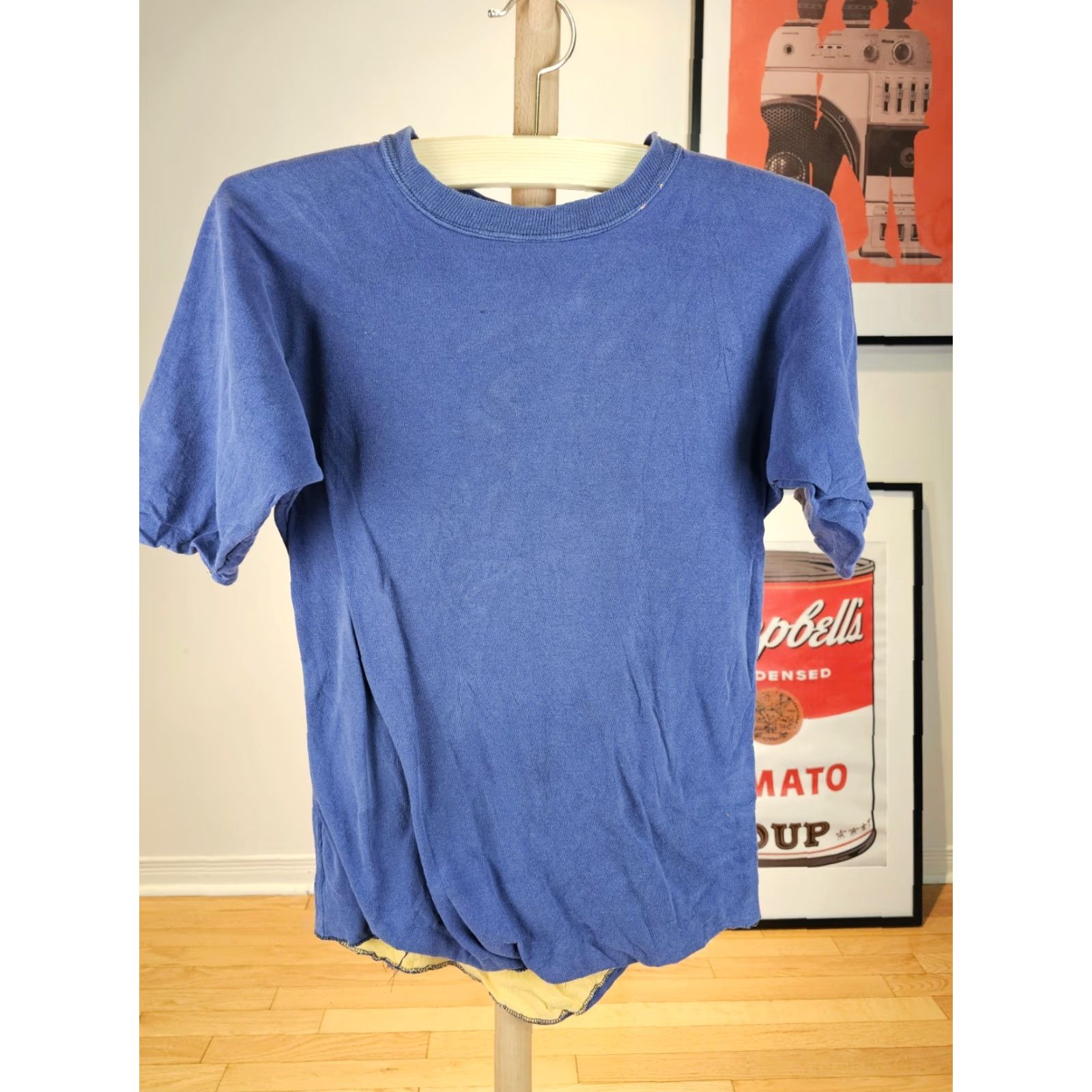 Vintage VINTAGE Unbranded NAVY/YELLOW REVERSIBLE COTTON T-Shirt Navy Yellow Short Sleeve Round Neck SZ S Shirt Mens Size US S / EU 44-46 / 1 - 4 Thumbnail