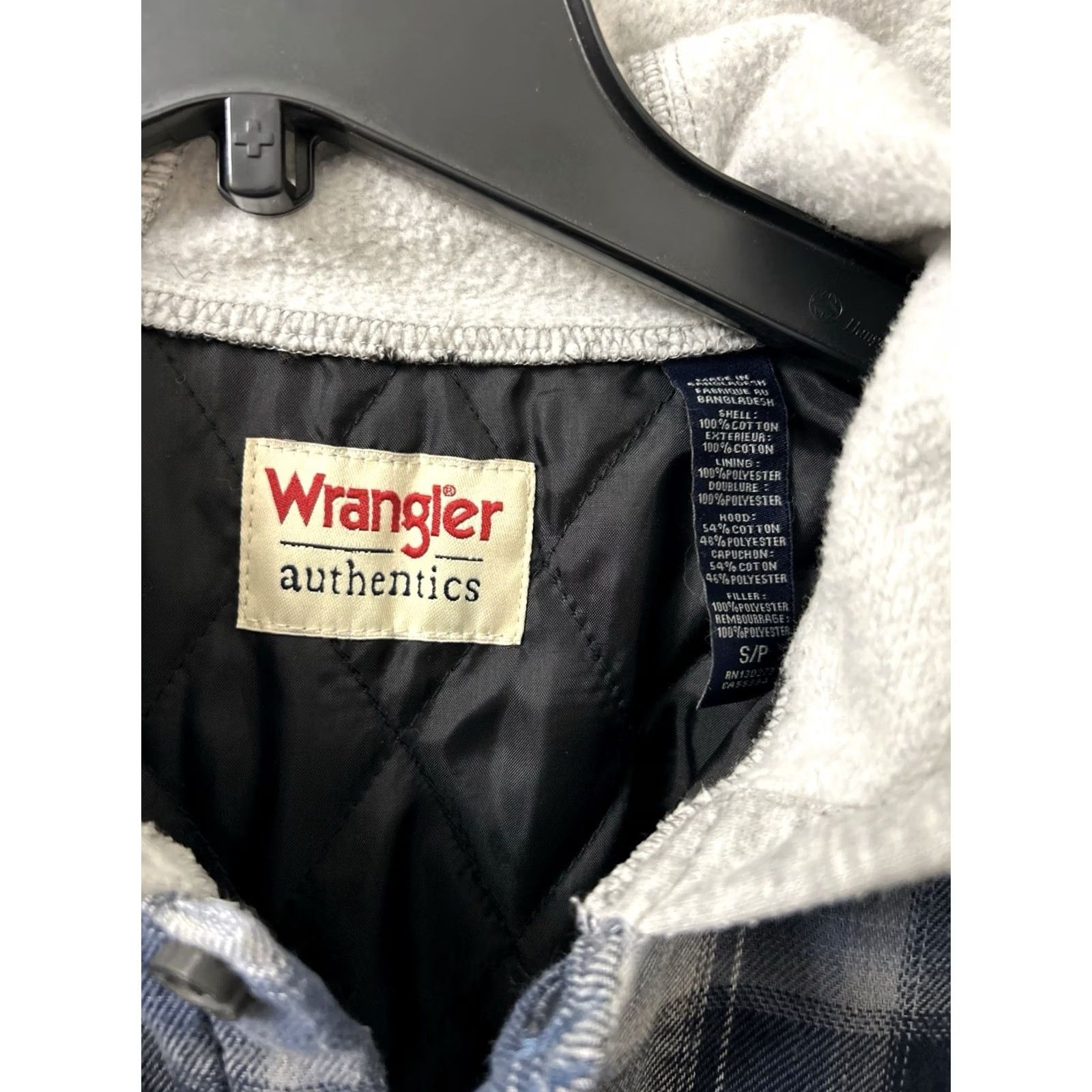 Wrangler Wrangler Authentics Shirt Jacket Mens S Blue Plaid Flannel Hooded Quilted Lined 3-in-1 Jacket Size US S / EU 44-46 / 1 - 5 Thumbnail