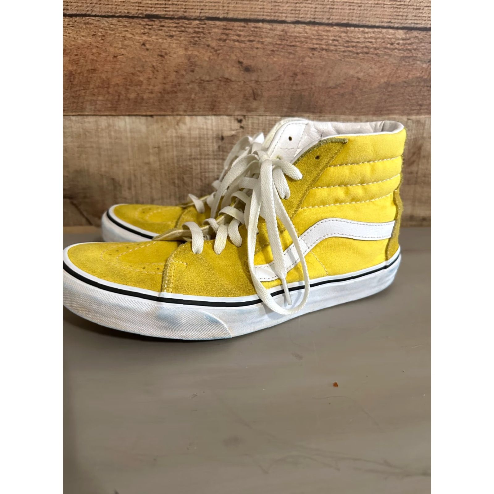 Vans Vans Sk8 Hi Mens Yellow White Skate Shoes High Top Skateboard Sneakers size 9.0 Men’s Shoes Size US M / EU 48-50 / 2 - 4 Thumbnail