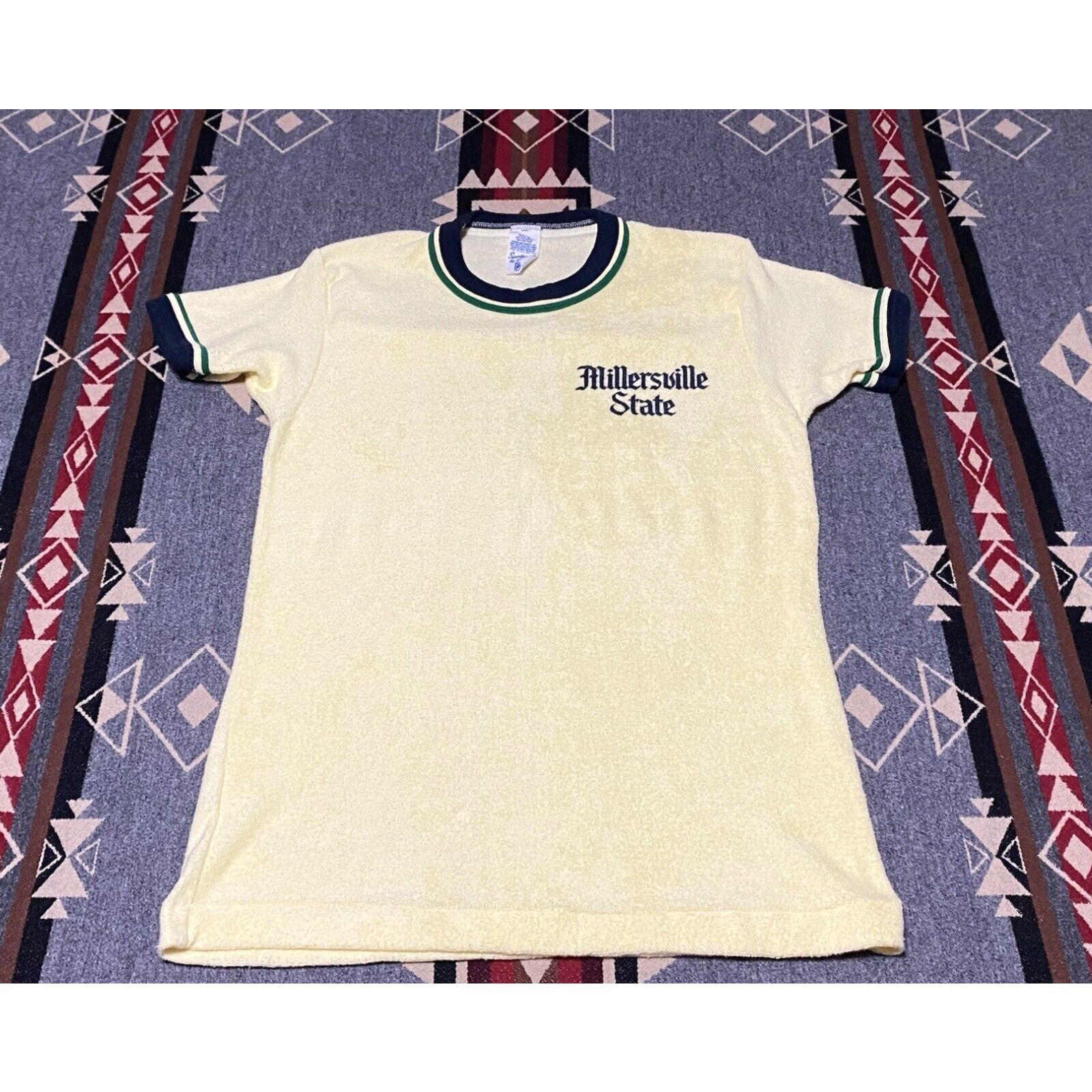 image of Vintage Millersville University Sportswear By Famous Terry Fleece Shirt 70's Size M VTG T47 in Whit