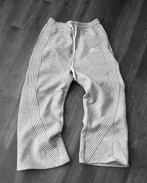 VIBE Hip Hop Elastic Waist Stripes Embroidery Baggy Sweatpants Size US 36 / EU 52 - 3 Thumbnail