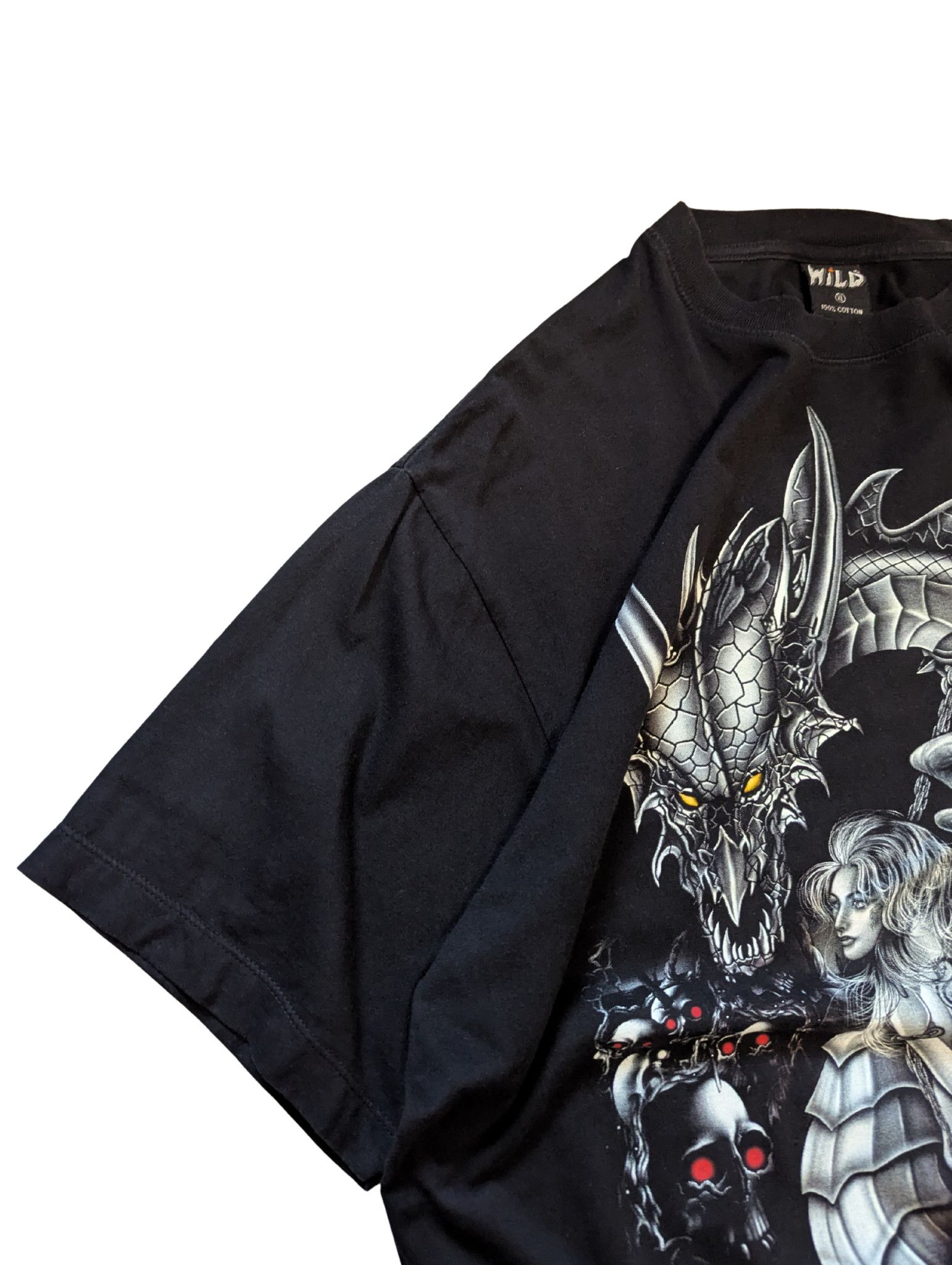 Vintage Vintage Dragon Graphic T-Shirt – Y2K Fantasy Goth Tee Size US XL / EU 56 / 4 - 4 Thumbnail