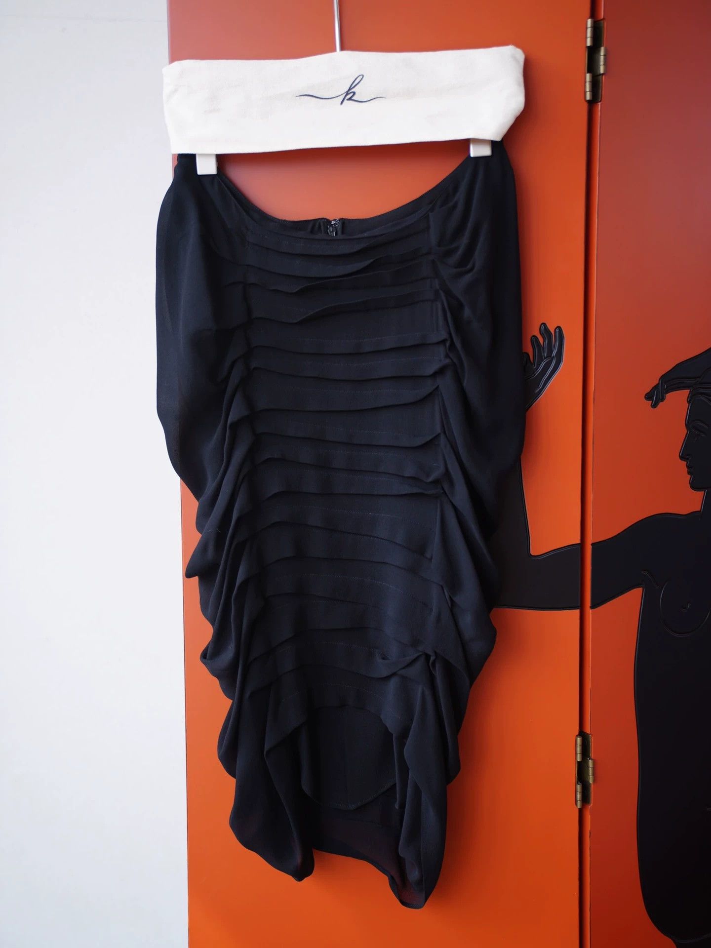 Yves Saint Laurent YSL Rive Gauche 90s Silk Pleated Skirt France FR38 Size 26" / US 2 / IT 38 - 4 Thumbnail
