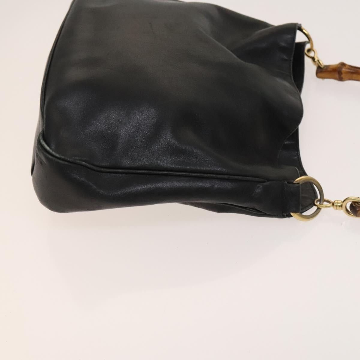 Gucci GUCCI Bamboo Handbag Leather Black Gold 001 3754 001 3754 Size ONE SIZE - 4 Thumbnail