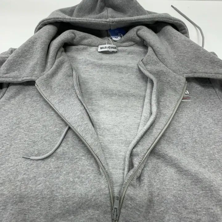 Balenciaga Balenciaga Balenciaga Logo Print ZipUp Hooded Sweatshirt - Size US L / EU 52-54 / 3 - 6 Thumbnail