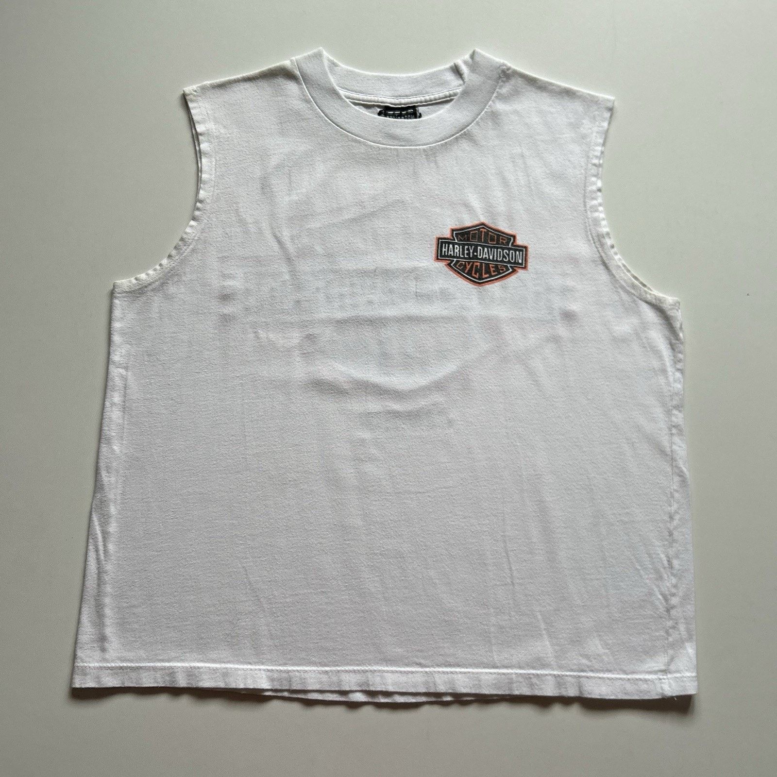 Harley Davidson × Vintage Vintage Harley Davidson Sleeveless T-Shirt White Small Rare Size US S / EU 44-46 / 1 - 3 Thumbnail