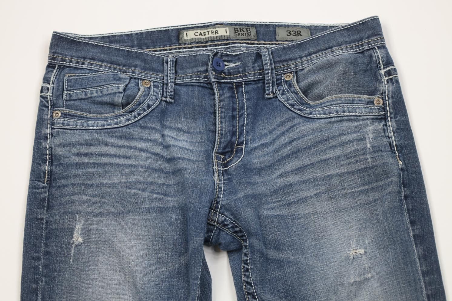 Vintage Buckle BKE Thick Stitch Stretch Carter Bootcut Jeans Blue Size US 33 - 2 Thumbnail