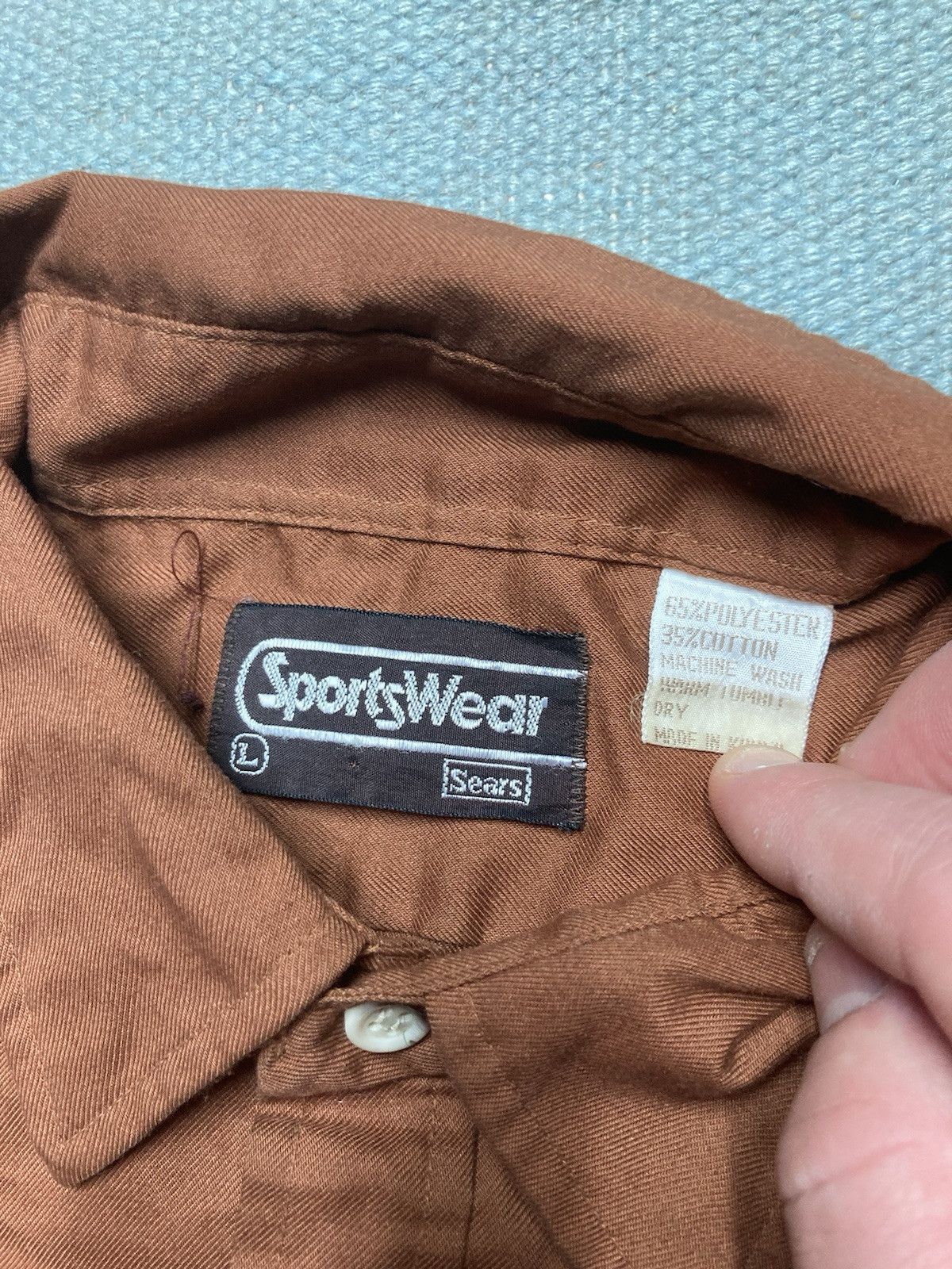 Sears × Vintage Vtg 70s button shirt sears sportswear lightweight large Size US L / EU 52-54 / 3 - 4 Thumbnail