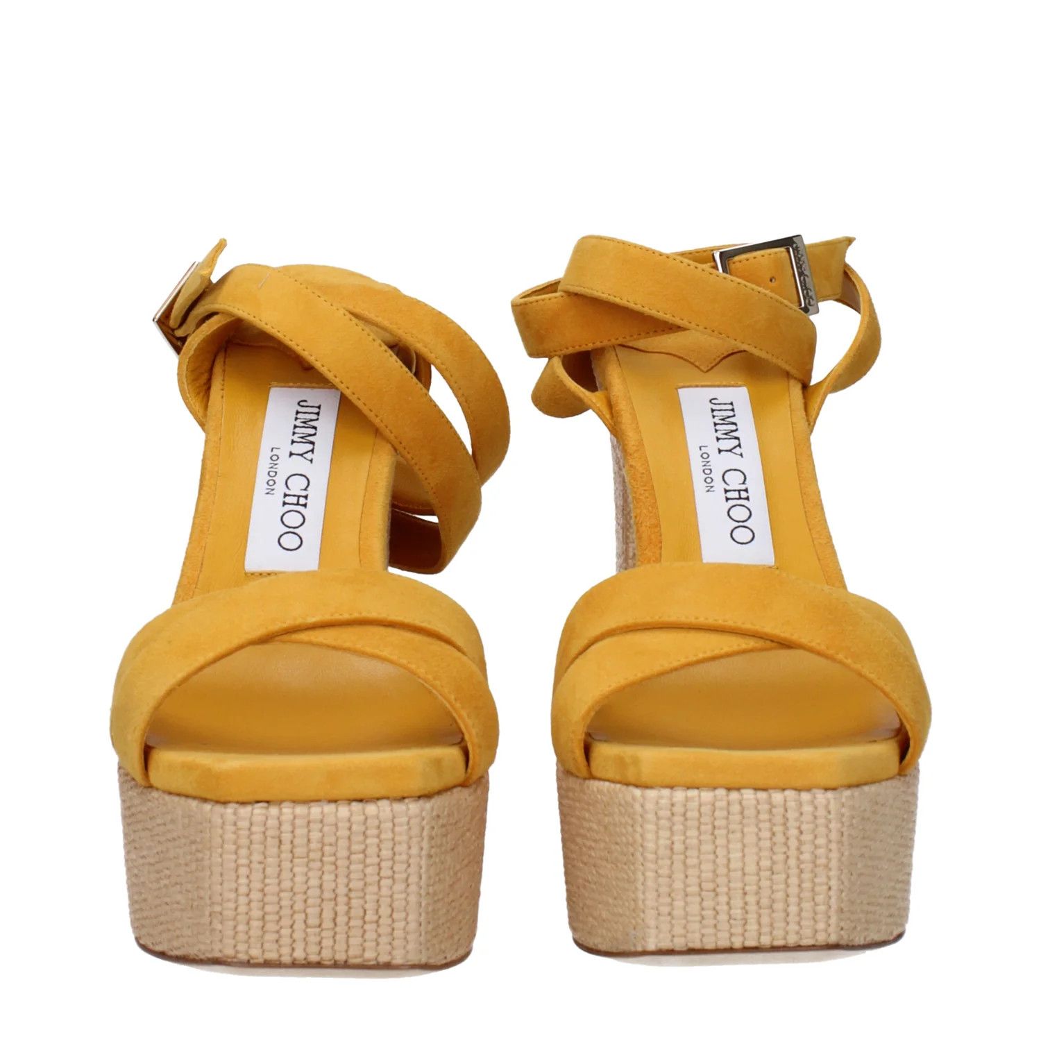 Jimmy Choo ob1o1e1124 Suede Sandals in Yellow Size US 7.5 / IT 37.5 - 3 Thumbnail