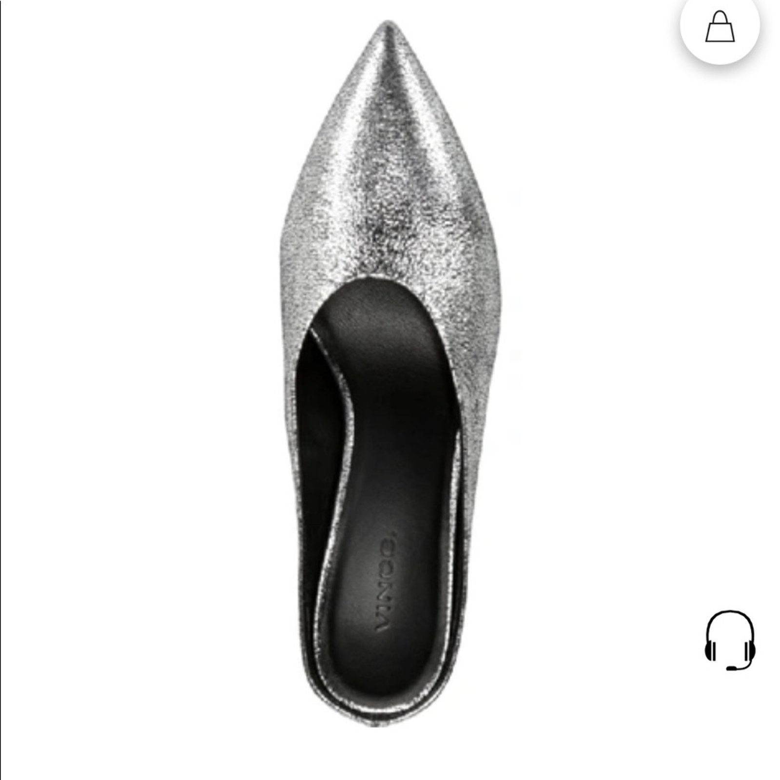 Vince VINCE Ralston Pointy Toe Mule In Silver Metallic leather 6M Size US 6 / IT 36 - 4 Thumbnail