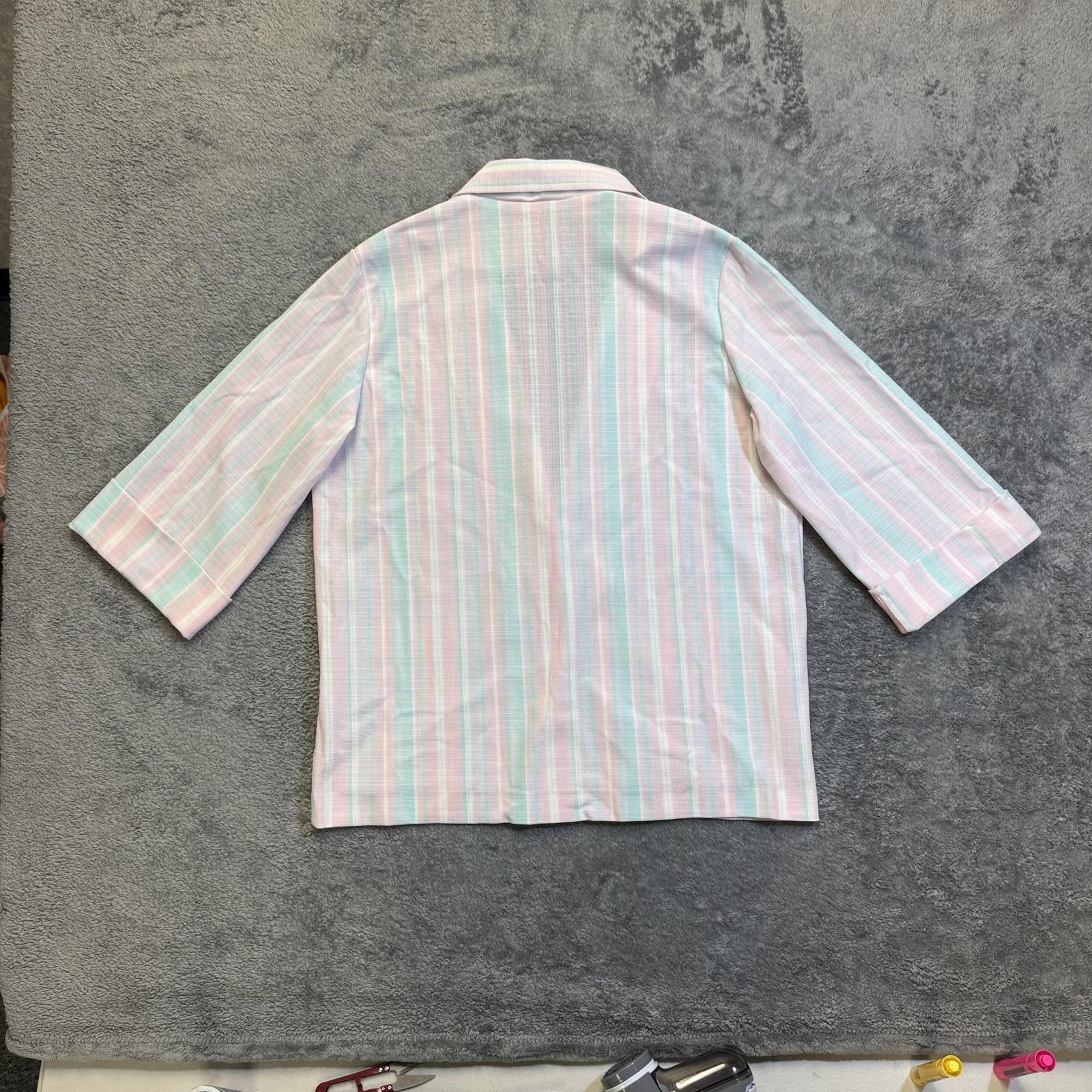 Other Vintage Cricket Lane Pastel Striped Blazer Coat Size US L / EU 52-54 / 3 - 2 Thumbnail
