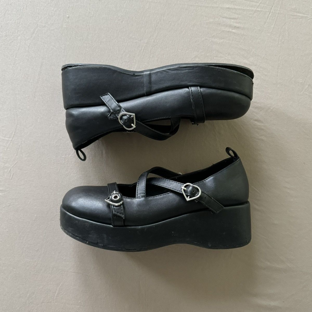 Other Lolita cross Strap Heart Buckle Platform Mary Janes Size US 7 / IT 37 - 1 Thumbnail