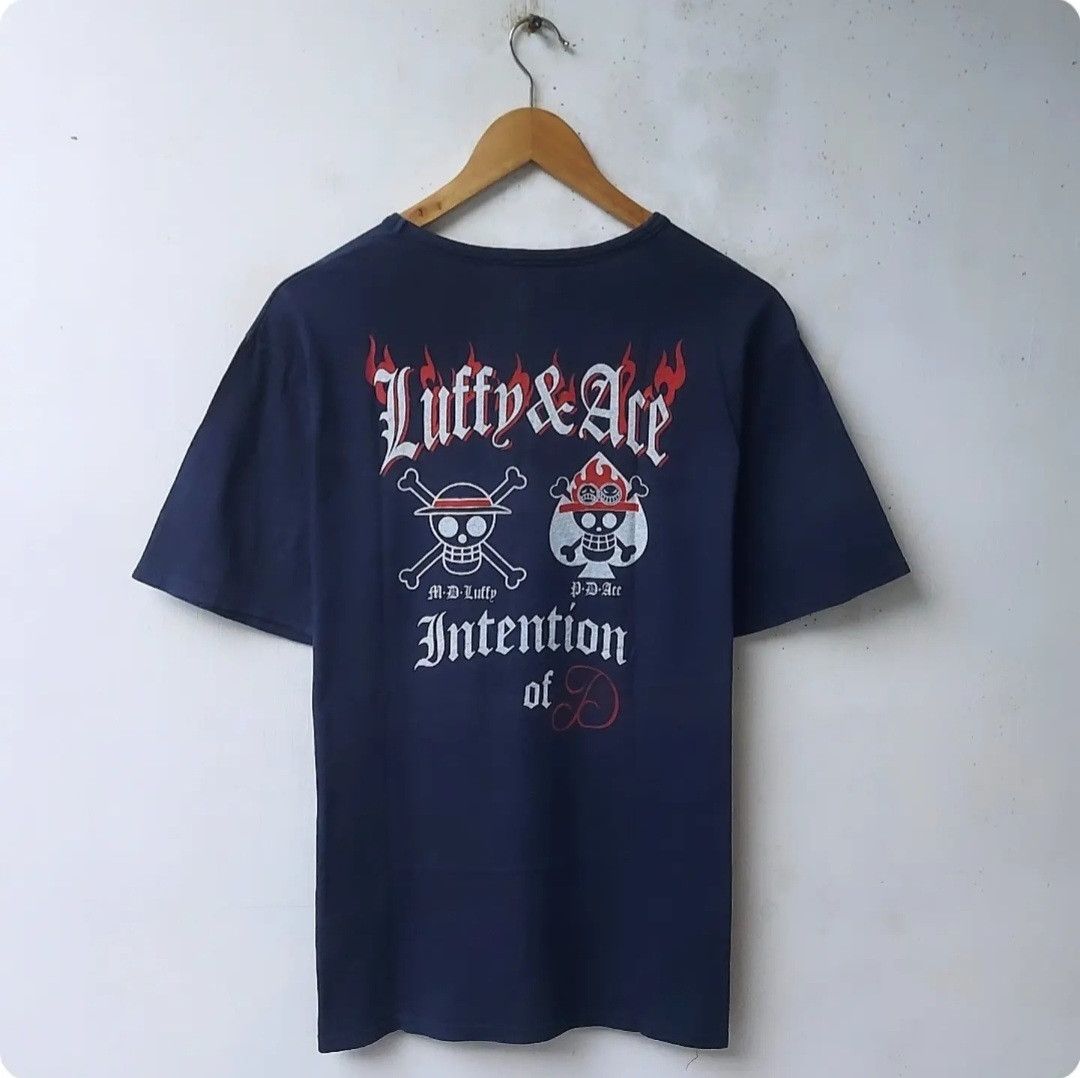 Japanese Brand × One Piece × Vintage Vtg One Piece Luffy & Ace Intention Of D Anime Tshirt Size US M / EU 48-50 / 2 - 2 Thumbnail