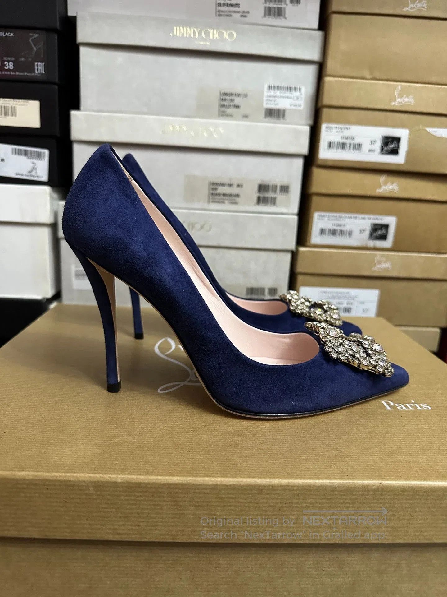 Roger Vivier Roger Vivier Blue Diamond Buckle Heels. Size US 6.5 / IT 36.5 - 5 Thumbnail