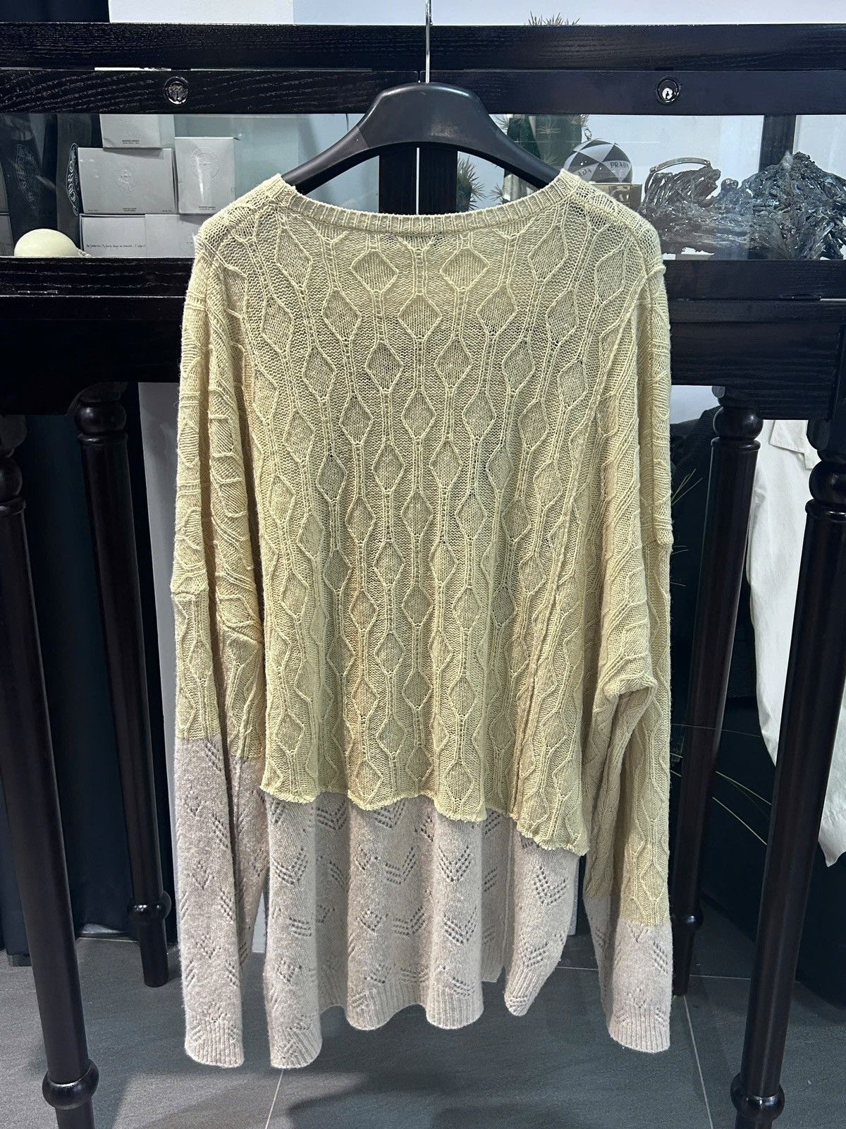 Raf Simons Raf Simon Yellow And Beige Oversized Merino Smiley Sweater Size US XS / EU 42 / 0 - 2 Thumbnail