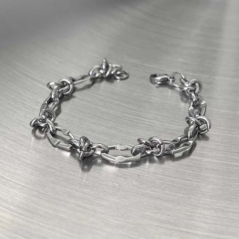 Jewelry 20cm Steel Metal Geometric Irregular Chain Bracelet Size ONE SIZE - 3 Thumbnail