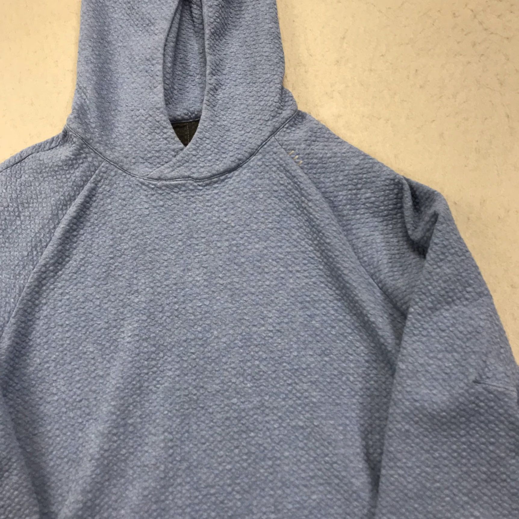 Lululemon Lululemon Hoodie Mens XS Blue Double Knit Textured Sweatshirt Pullover Gym City Outdoor Sports Size US XS / EU 42 / 0 - 3 Thumbnail