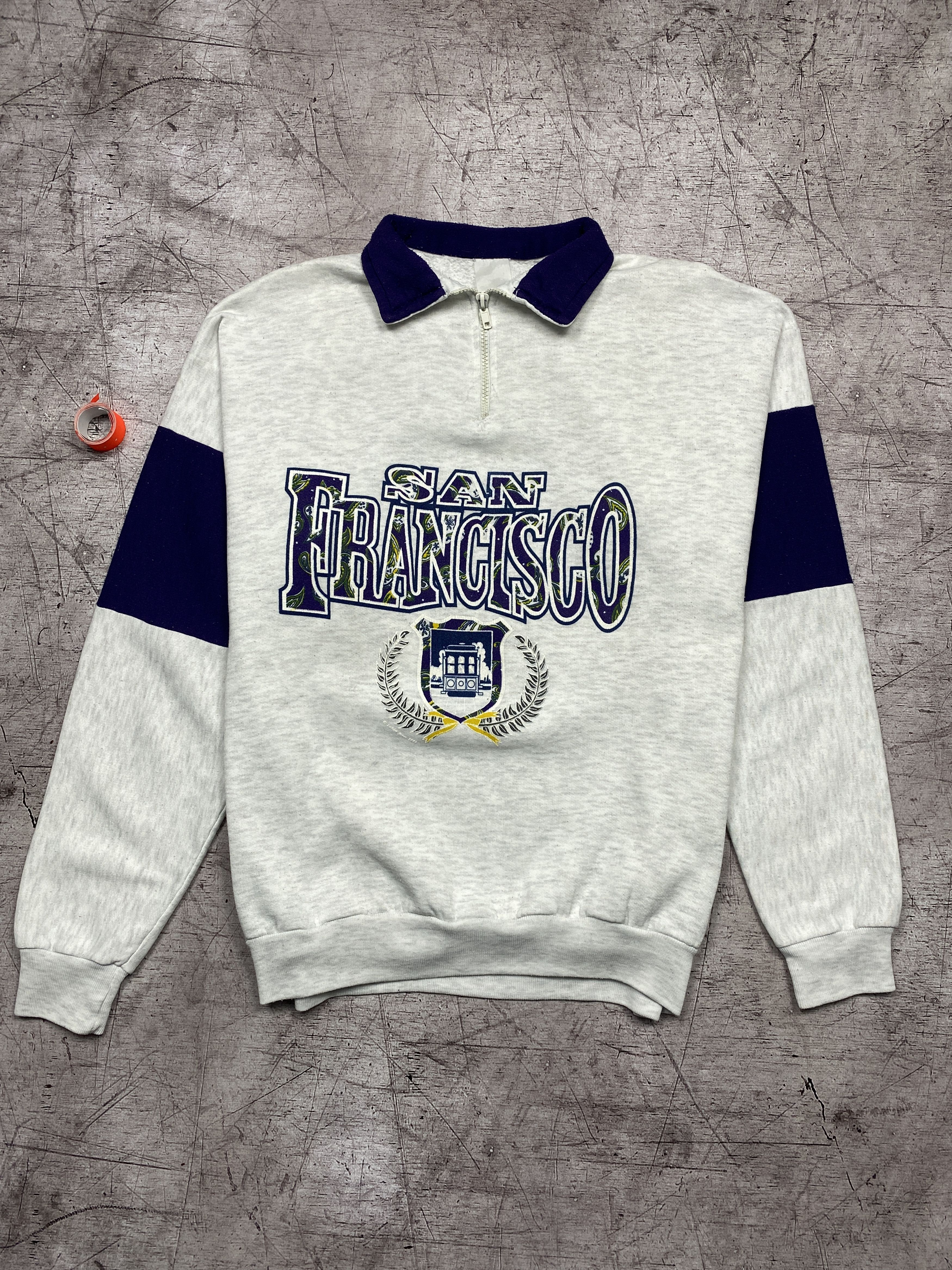Vintage San Francisco Vintage Mens 1\4 Zip Sweatshirt Sweater Size US XL / EU 56 / 4 - 1 Thumbnail