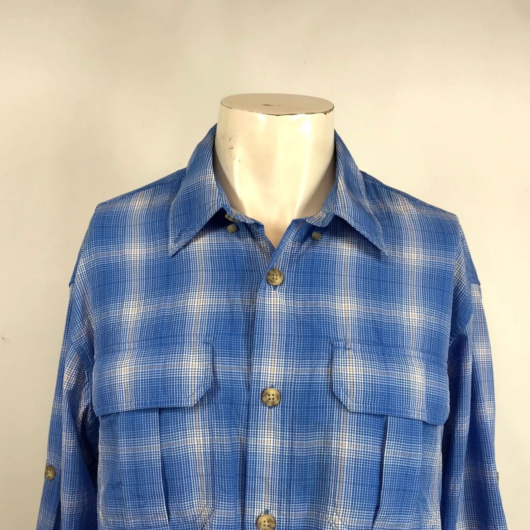 Vintage DULUTH MEN'S L BLUE LONG SLEEVE BUTTON UP NYLON SHIRT Size US L / EU 52-54 / 3 - 2 Thumbnail