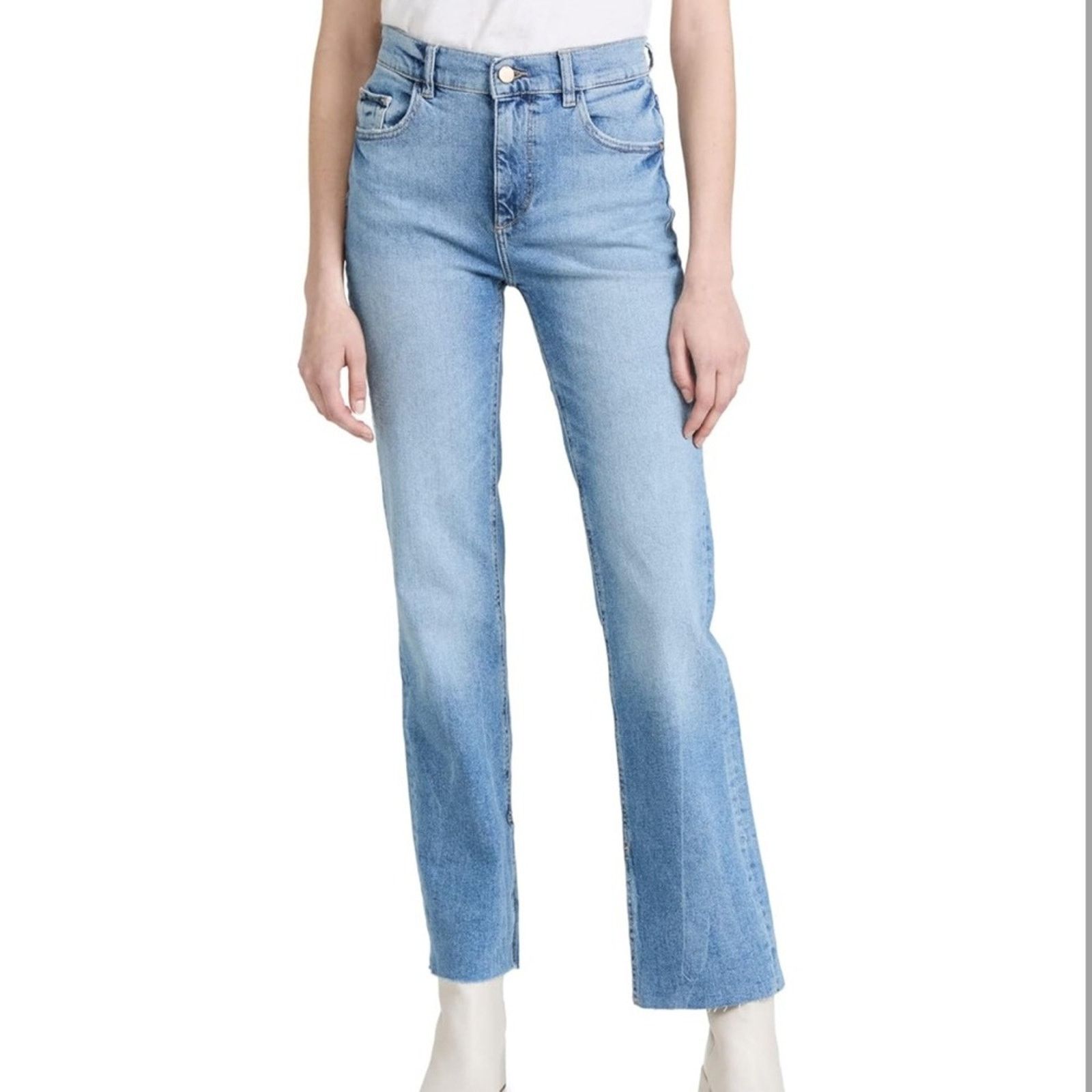 DL1961 NEW DL1961 Patti Straight High Rise Jeans Raw Sz 27 $209 Size 27" / US 4 / IT 40 - 1 Thumbnail