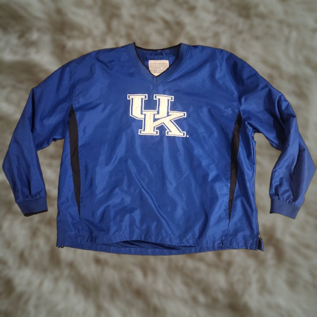 Vintage VINTAGE Kentucky University Windbreaker Pullover V Neck Men 2XL Blue Jacket Size US XXL / EU 58 / 5 - 1 Thumbnail
