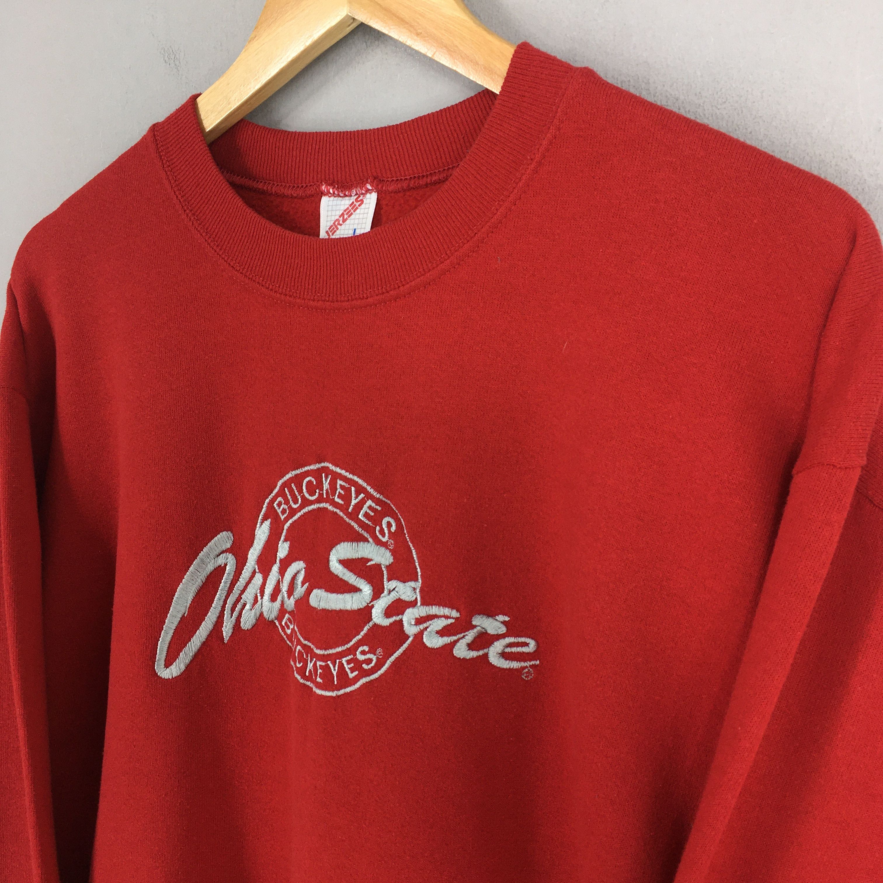 Jerzees Vintage Ohio State Buckeyes Red Sweatshirt Large Size US L / EU 52-54 / 3 - 3 Thumbnail