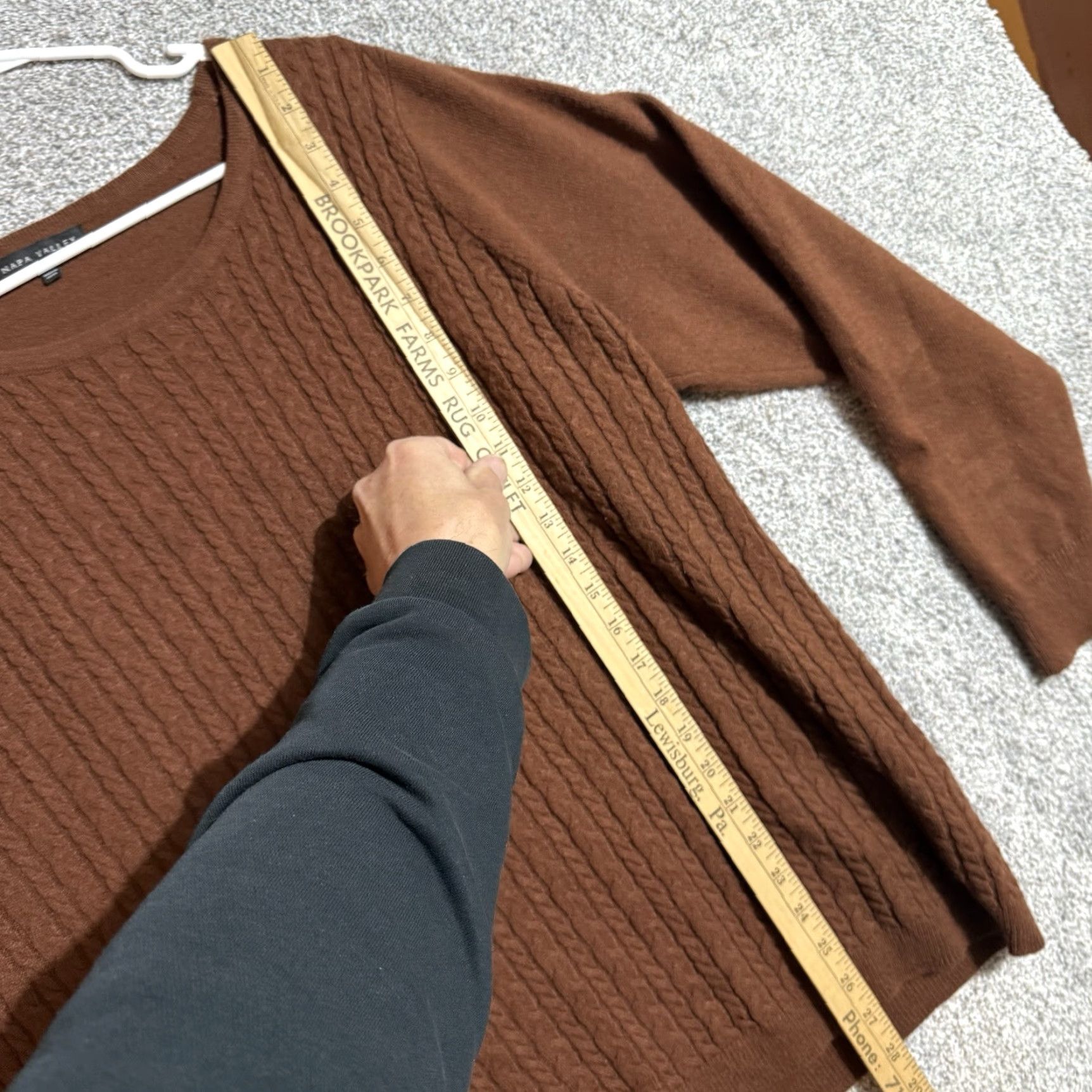Vintage VINTAGE Grandpa Sweater Womens 1X Plus Size Cable Knit Cozy Warm Lagenlook Earthy 2010s Napa Valley Brown Acrylic Knit Pullover Round Neck Long Sleeve Size XL / US 12-14 / IT 48-50 - 2 Thumbnail