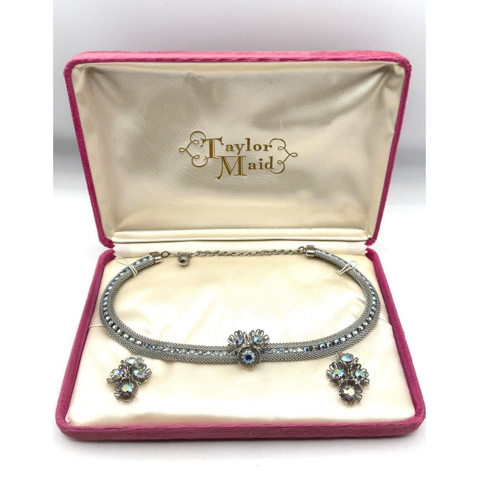 Vintage Vintage Taylor Maid Rhinestone floral necklace & earrings De Size ONE SIZE - 1 Thumbnail