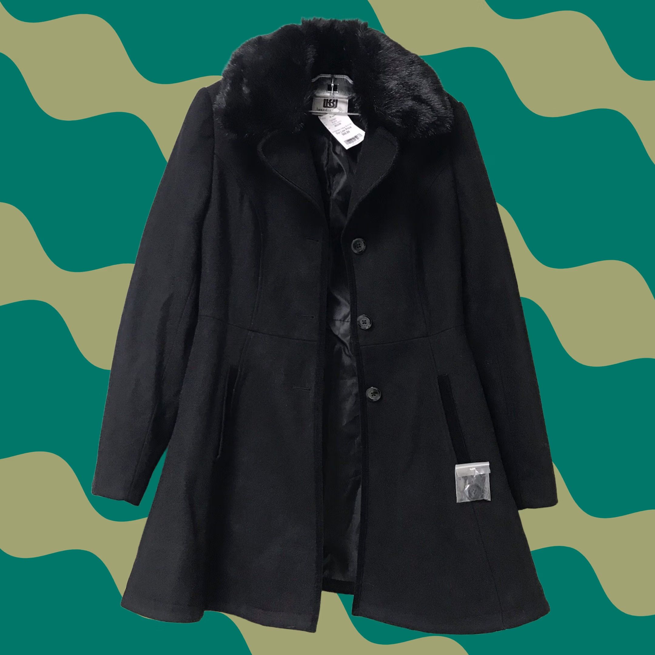 Vintage VINTAGE Laundry by Design Women Black Wool Blend Faux Fur Trim Trench Coat Overcoat M Size M / US 6-8 / IT 42-44 - 1 Thumbnail