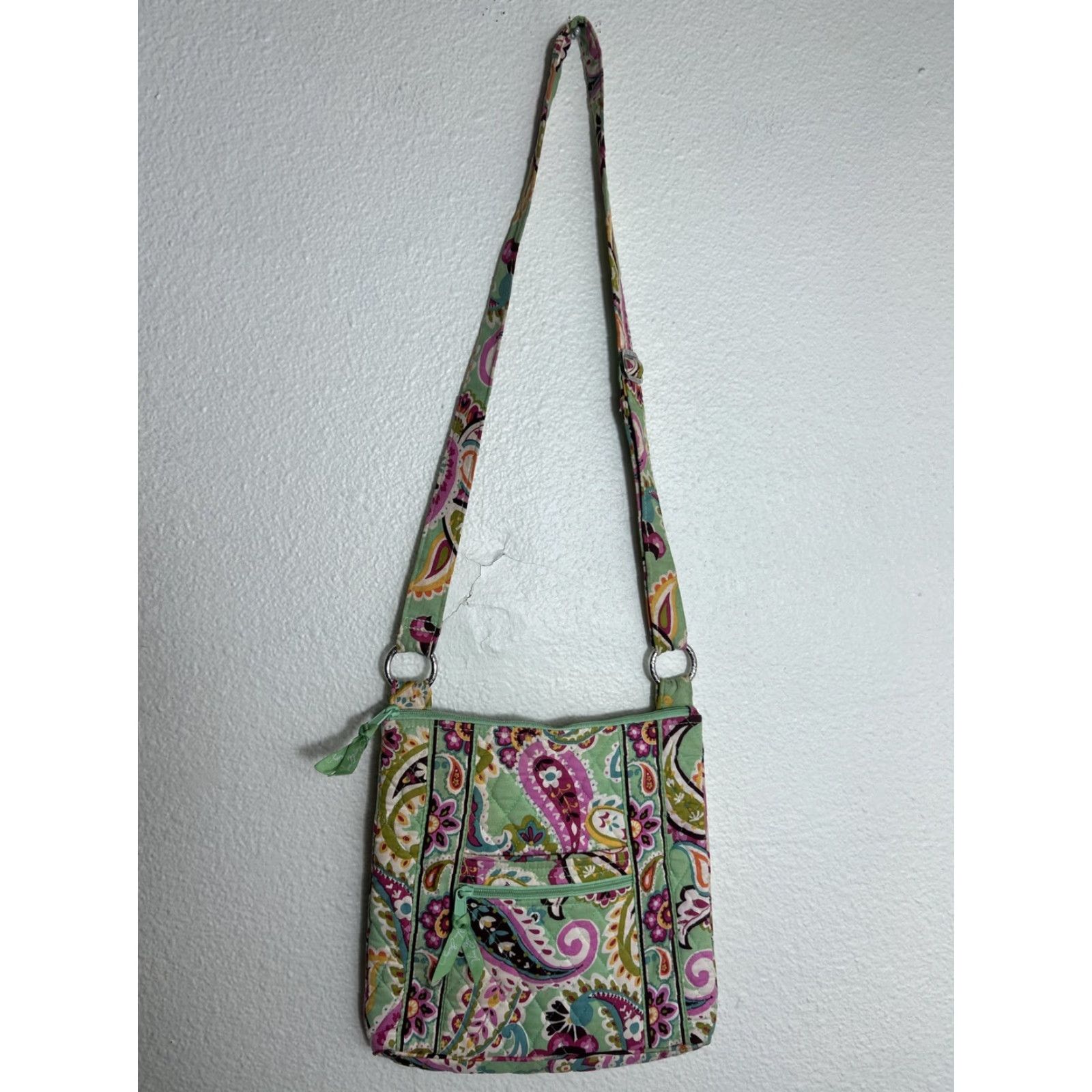 Vera Bradley Vera Bradley Tutti Frutti Shoulder Bag Tote Purse Quilted Multicolor Green Paisley Medium Women Adjustable Strap Pockets Magnetic Closure Size ONE SIZE - 2 Thumbnail