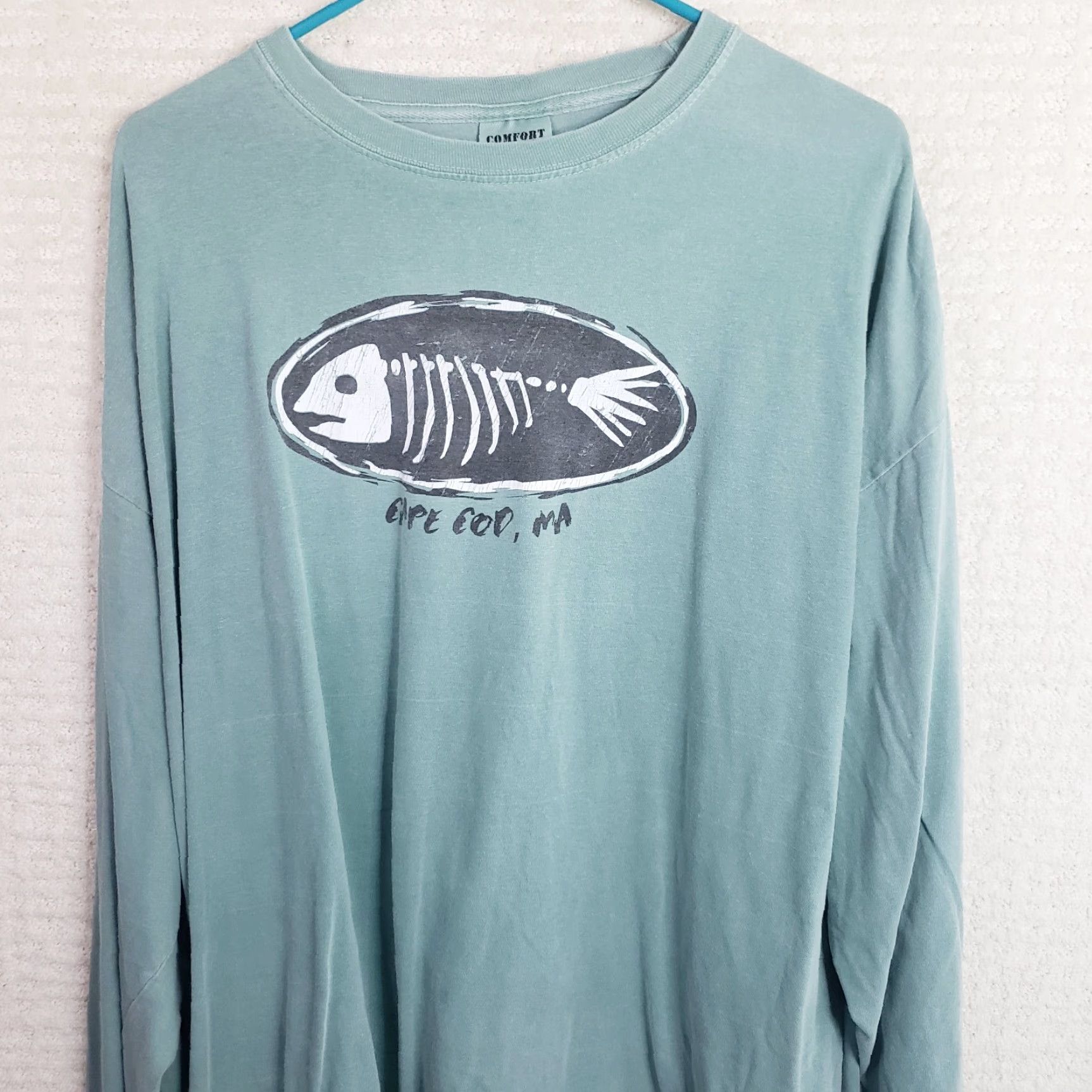 Vintage Cape Cod Long Sleeve Tee MEN L Green 100% Cotton Fish Cape Cod Graphic Crew Neck Jersey Shirt Size US L / EU 52-54 / 3 - 3 Thumbnail