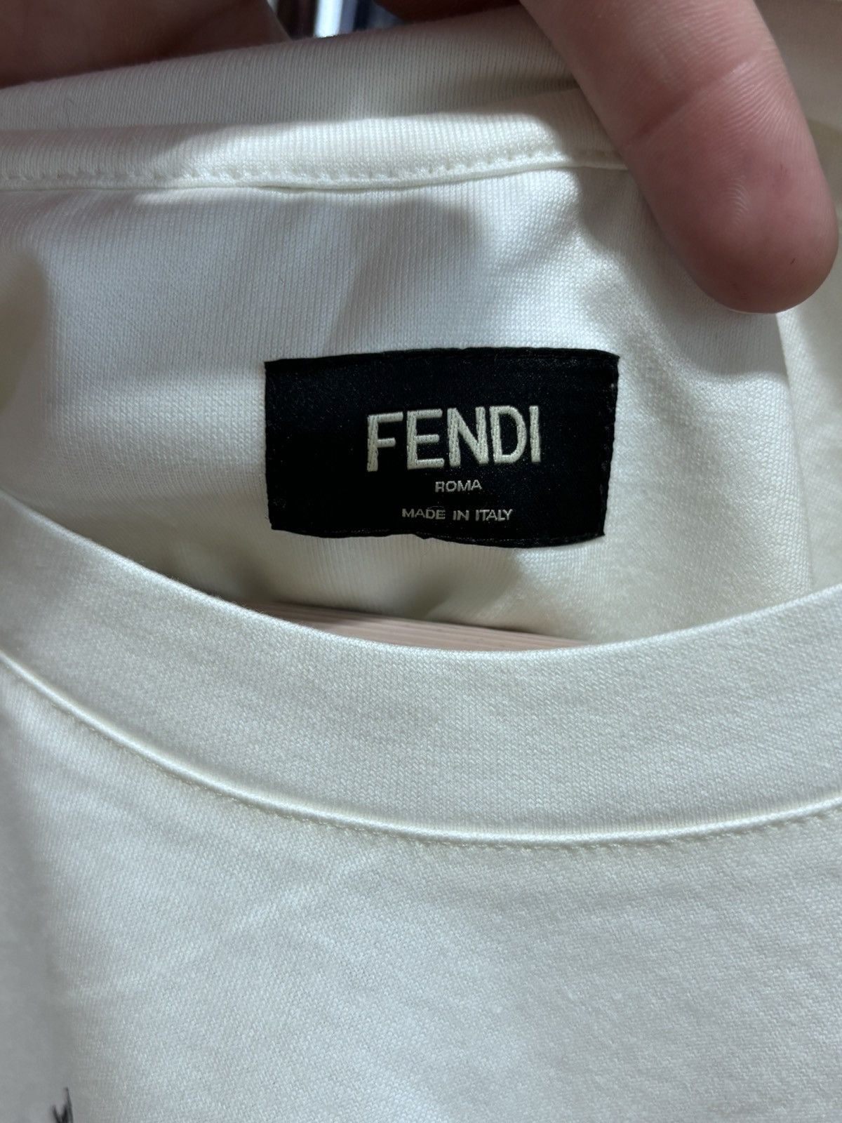 Fendi Fendi Abstract Map Print Cream Tee Size US L / EU 52-54 / 3 - 7 Thumbnail