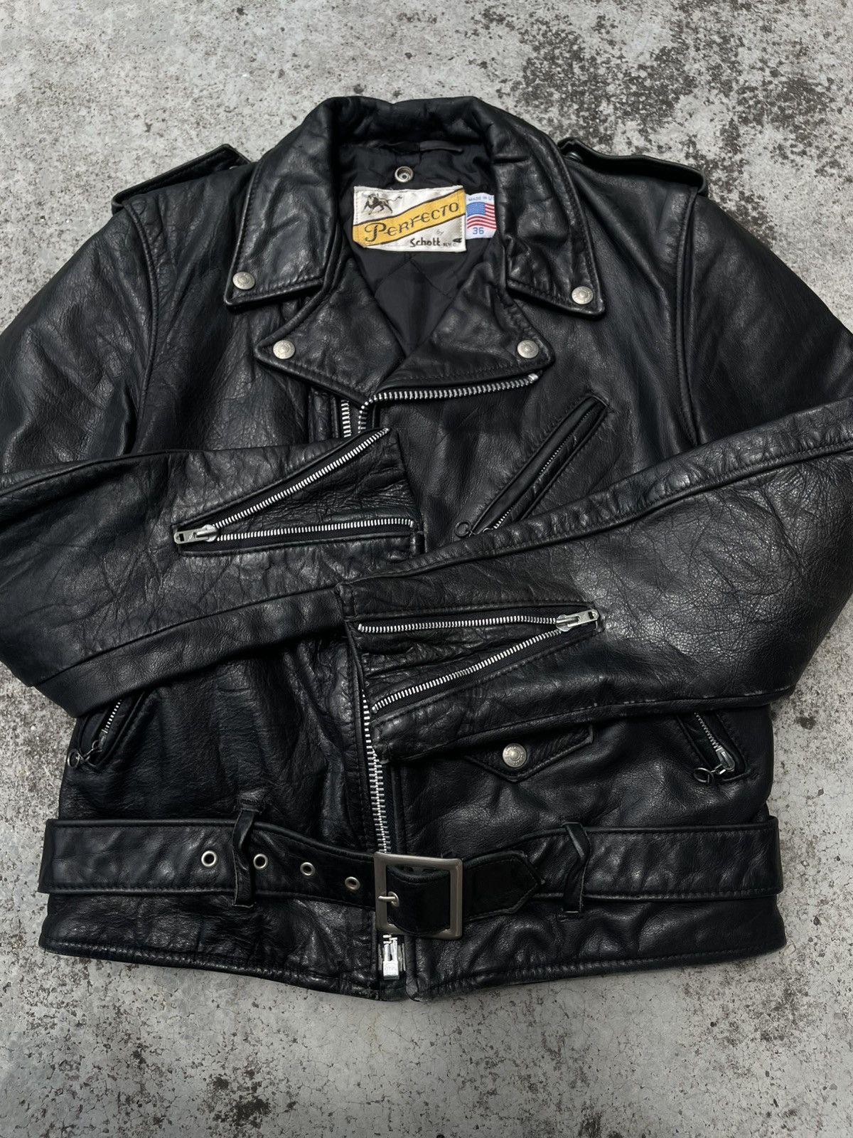 Schott Vintage Schott Perfecto 118 Leather Biker Jacket Size US S / EU 44-46 / 1 - 11 Thumbnail