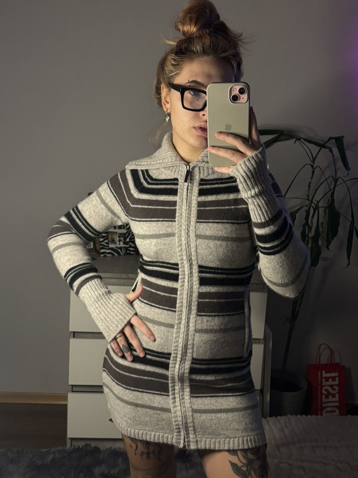 Bench × Vintage Vintage striped sweater/dress amazing beautiful natural wool Size XS / US 0-2 / IT 36-38 - 9 Thumbnail