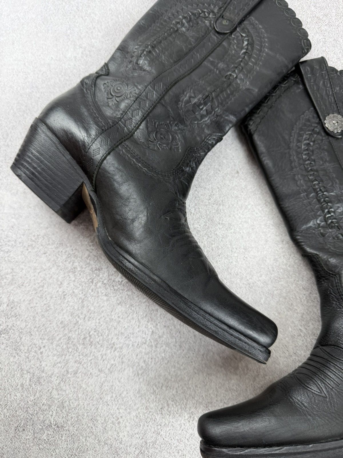 ASH Ash Black Leather Cowboy Western Boots Size 37 Size US 7 / IT 37 - 8 Thumbnail