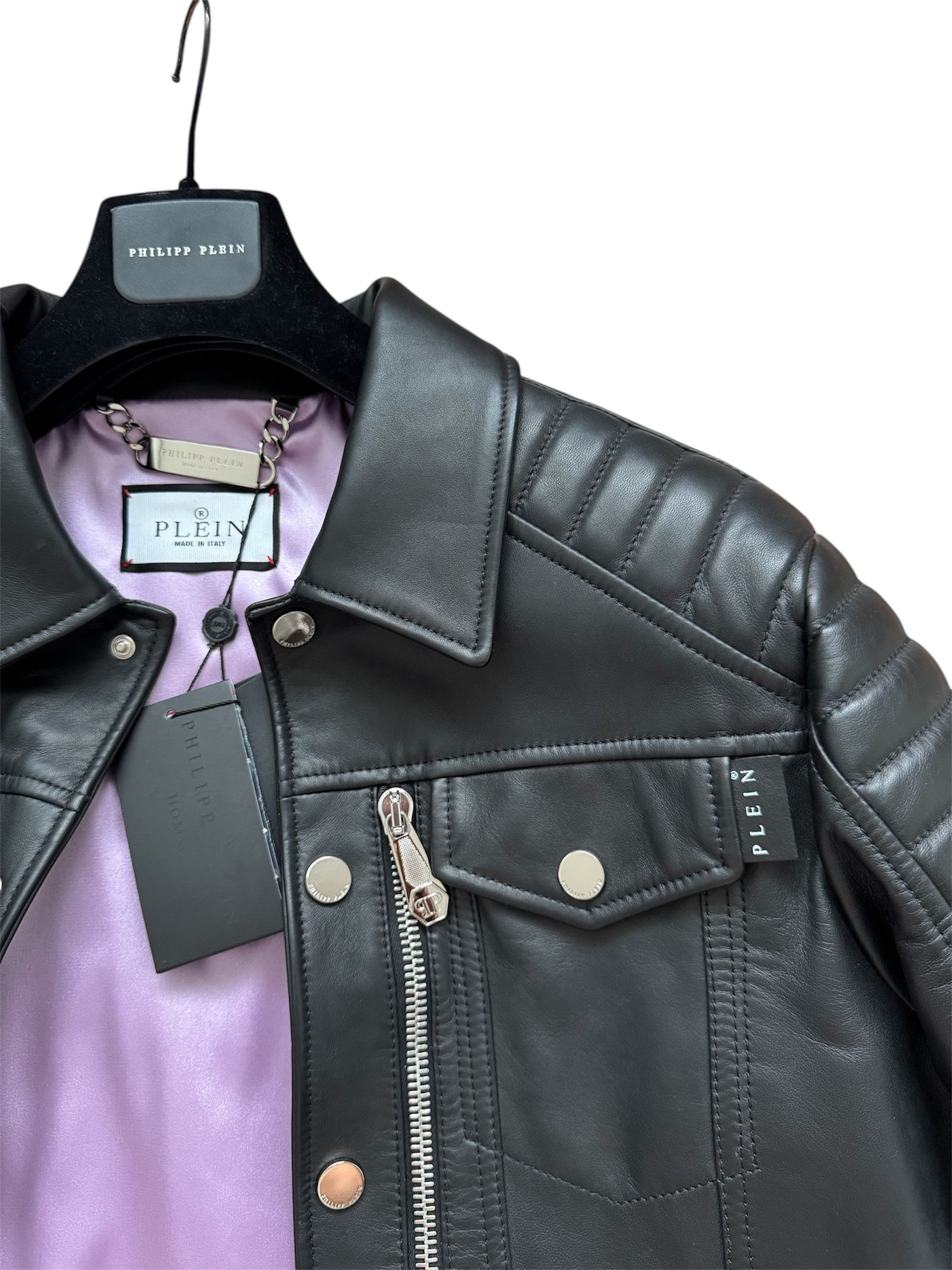 Philipp Plein Philipp Plein Leather Moto Jacket ICONIC Size US L / EU 52-54 / 3 - 3 Thumbnail