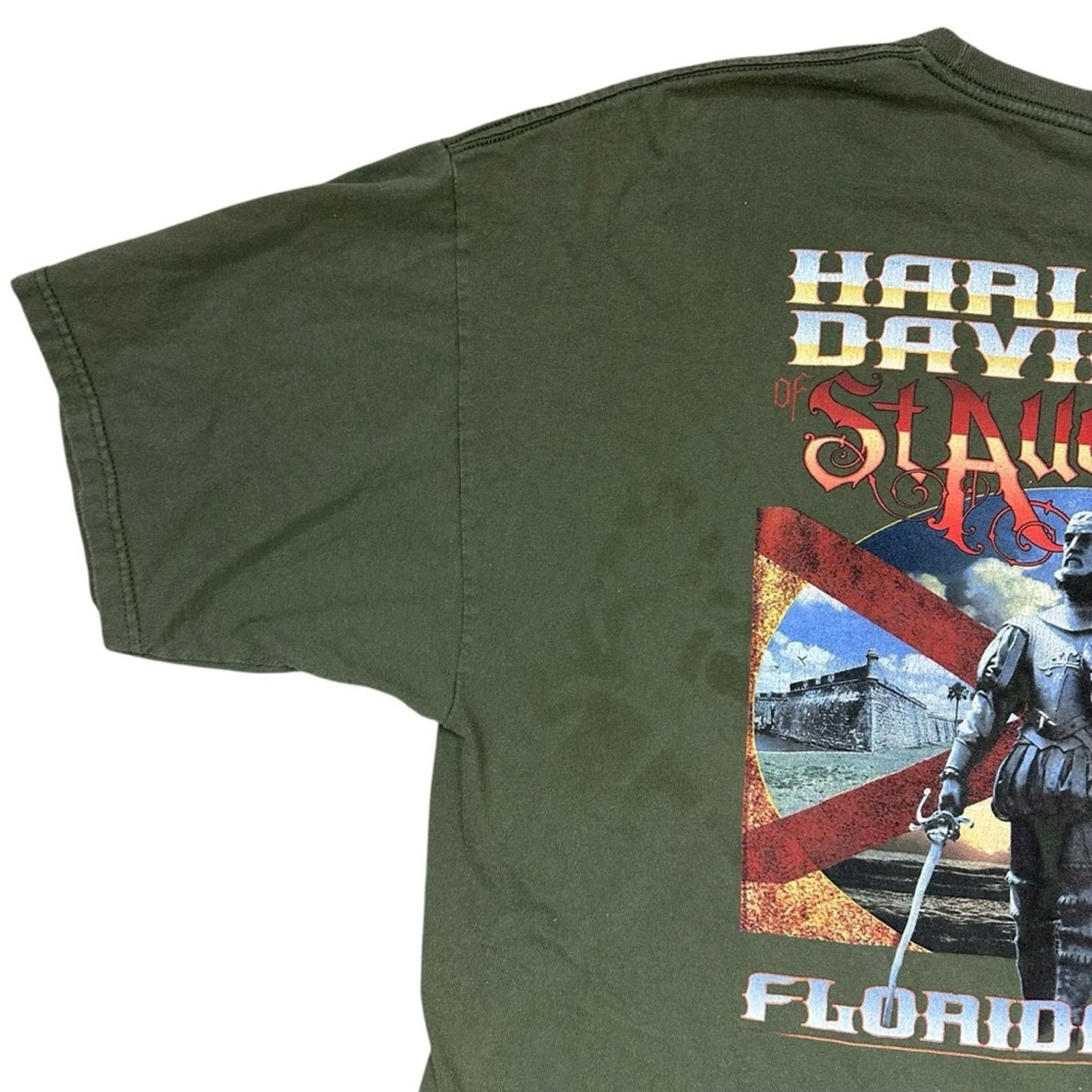 Harley Davidson Harley-Davidson Motorcycle St Augustine Green T-shirt 2XL Size US XXL / EU 58 / 5 - 4 Thumbnail