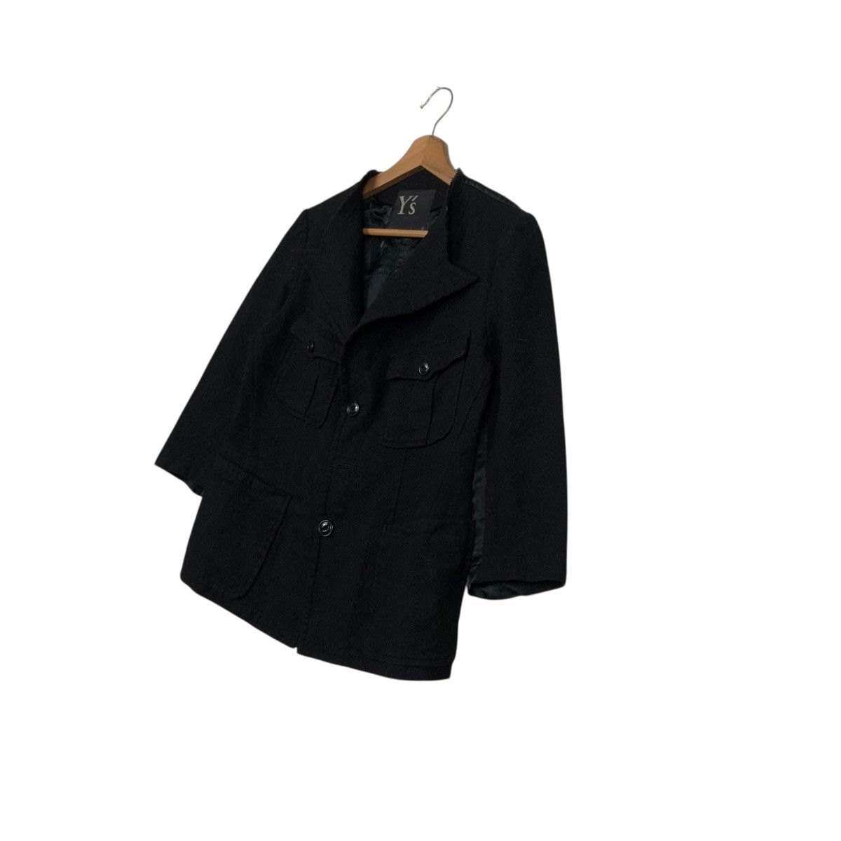 Yohji Yamamoto 🔥RICH BLACK CROPPED WOOL JACKET WORKER Y’S YOHJI YAMAMOTO Size M / US 6-8 / IT 42-44 - 2 Thumbnail