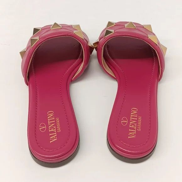 Valentino Valentino Roman Stud Quilted Leather Slides - EU37.5/US7.5 Size US 7.5 / IT 37.5 - 5 Thumbnail
