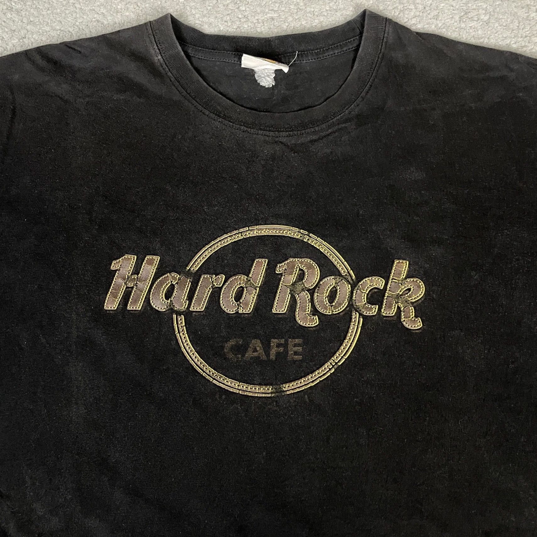 Hard Rock Cafe VINTAGE Hard Rock Cafe T-Shirt Men XL Black Distressed Faded 90s Logo Shirt Size US XL / EU 56 / 4 - 2 Thumbnail
