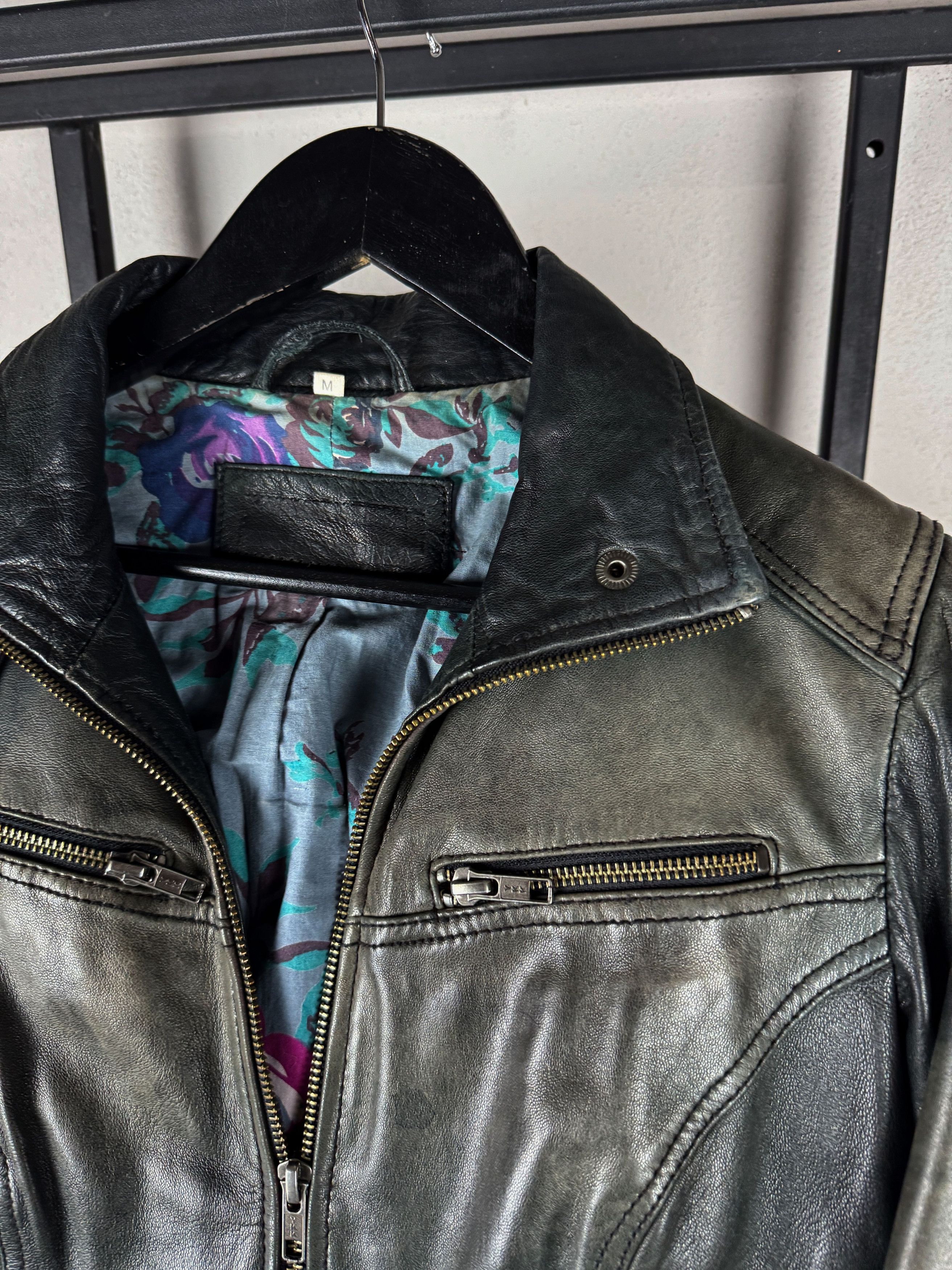 Tornado Mart Gothic Japanese Faded Washed Real Leather Cropped Jacket Size US XS / EU 42 / 0 - 7 Thumbnail