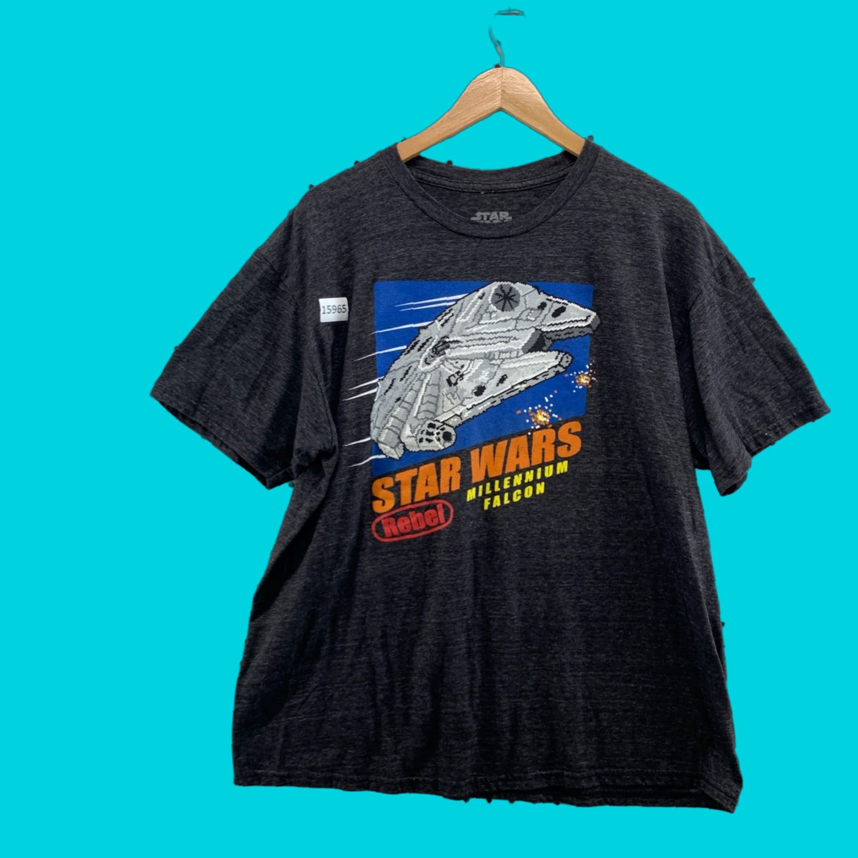 Star Wars VINTAGE Star Wars T-Shirt Adult XL Gray Short Sleeve Rebel Millennium Falcon Movie Mens Size US XL / EU 56 / 4 - 1 Thumbnail