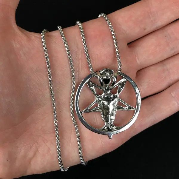 VIBE Baphomet Pentagram Chain Punk Necklace Size ONE SIZE - 3 Thumbnail