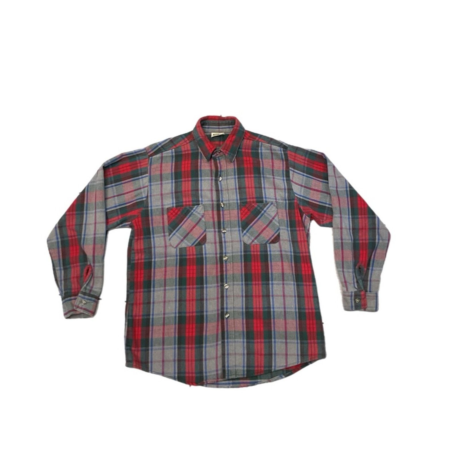 FiveBrother 1990's Five Brother Vintage Workwear Flannel Shirt Size US L / EU 52-54 / 3 - 1 Thumbnail